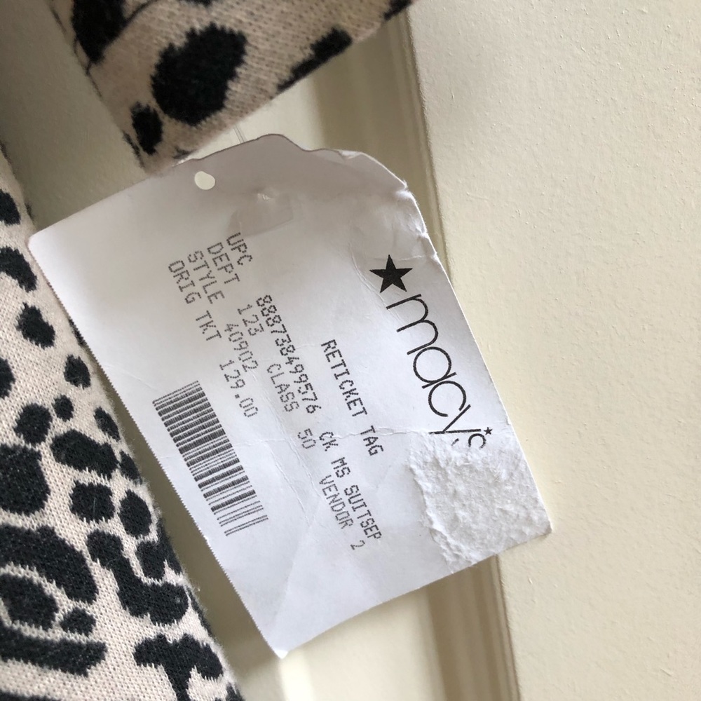 Calvin Klein leopard print ponte knit jacket NWT - Picture 6 of 9